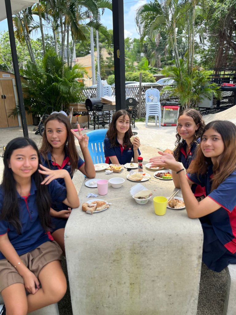 Girls eating together